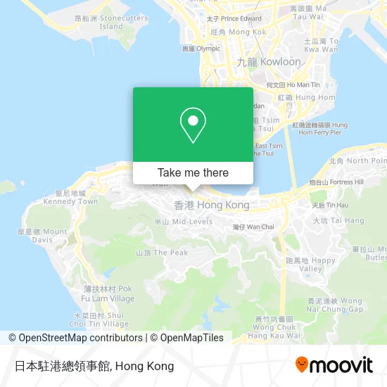 日本駐港總領事館地圖