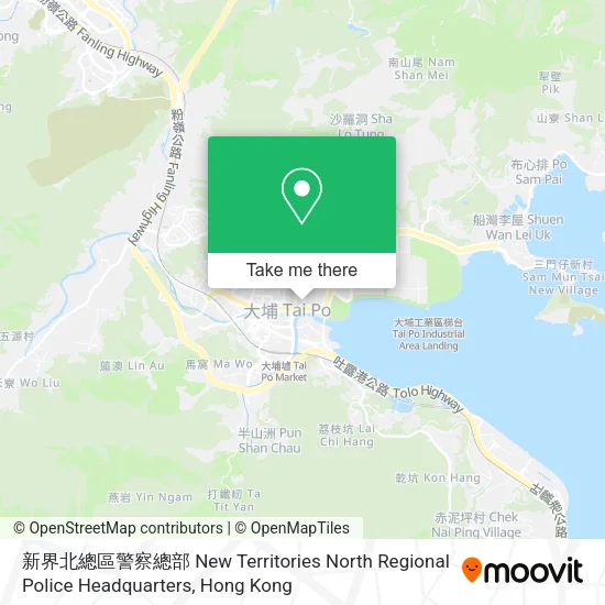 新界北總區警察總部 New Territories North Regional Police Headquarters map