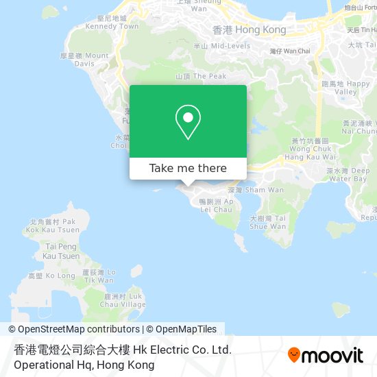 香港電燈公司綜合大樓 Hk Electric Co. Ltd. Operational Hq map