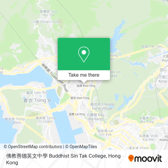 佛教善德英文中學 Buddhist Sin Tak College map