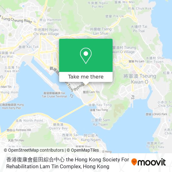 香港復康會藍田綜合中心 the Hong Kong Society For Rehabilitation Lam Tin Complex map