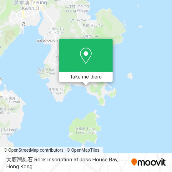 大廟灣刻石 Rock Inscription at Joss House Bay map