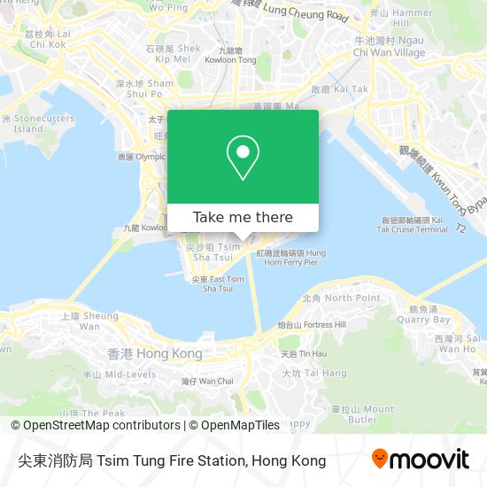 尖東消防局 Tsim Tung Fire Station map