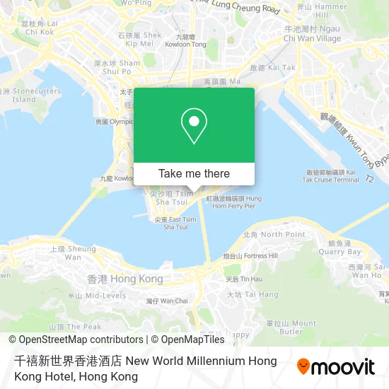 千禧新世界香港酒店 New World Millennium Hong Kong Hotel map