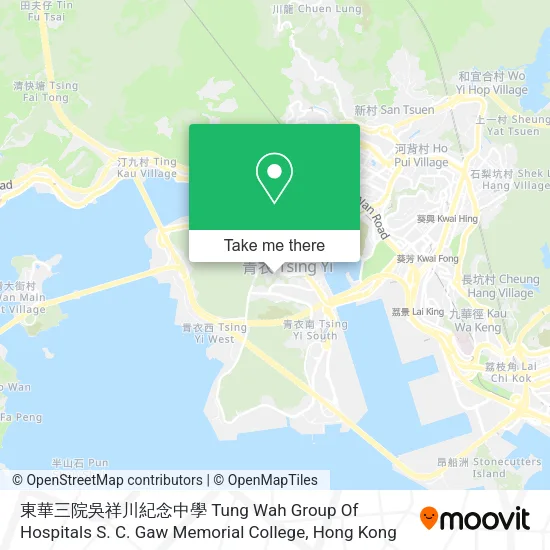 東華三院吳祥川紀念中學 Tung Wah Group Of Hospitals S. C. Gaw Memorial College地圖