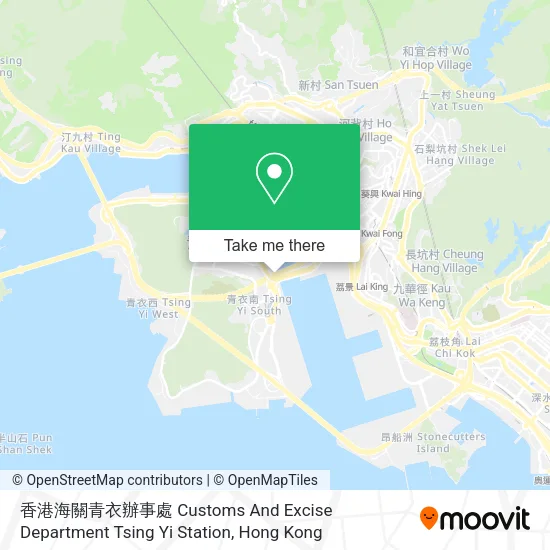 香港海關青衣辦事處 Customs And Excise Department Tsing Yi Station map