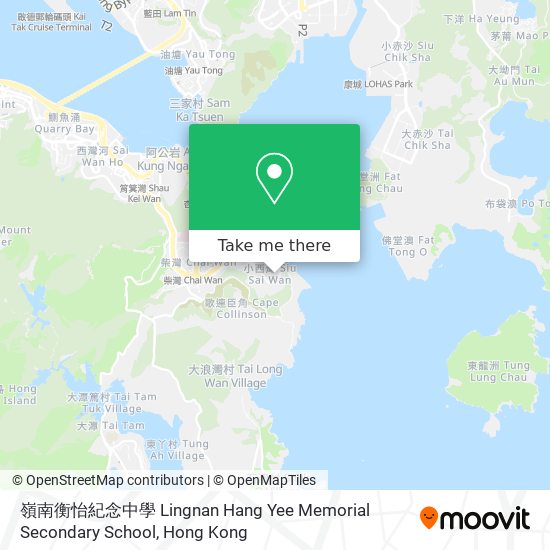 嶺南衡怡紀念中學 Lingnan Hang Yee Memorial Secondary School map