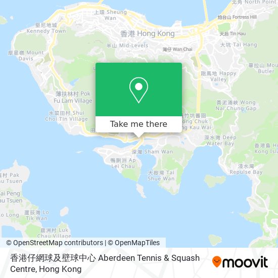 香港仔網球及壁球中心 Aberdeen Tennis & Squash Centre map