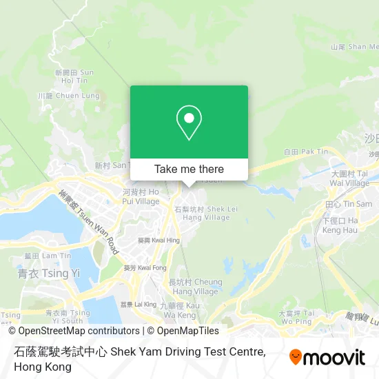 石蔭駕駛考試中心 Shek Yam Driving Test Centre地圖