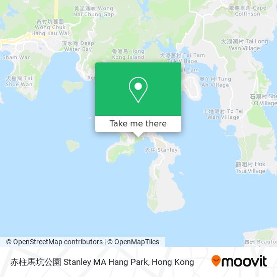 赤柱馬坑公園 Stanley MA Hang Park map