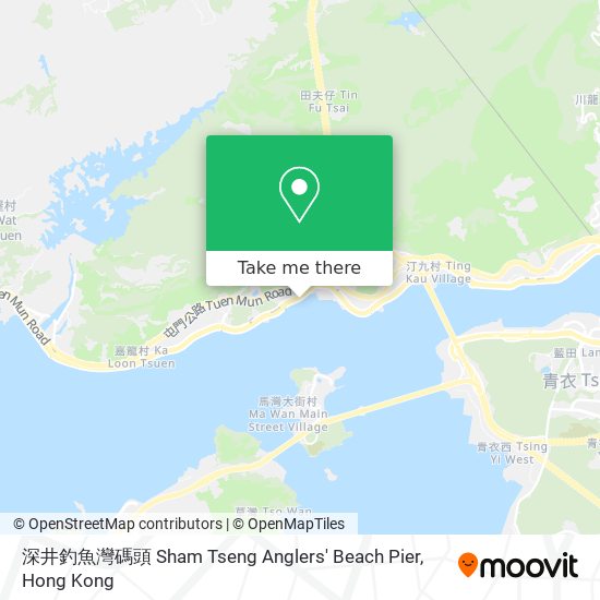 深井釣魚灣碼頭 Sham Tseng Anglers' Beach Pier map