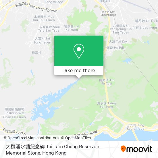 大欖涌水塘紀念碑 Tai Lam Chung Reservoir Memorial Stone map