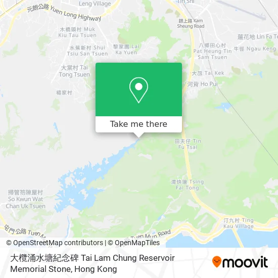 大欖涌水塘紀念碑 Tai Lam Chung Reservoir Memorial Stone map