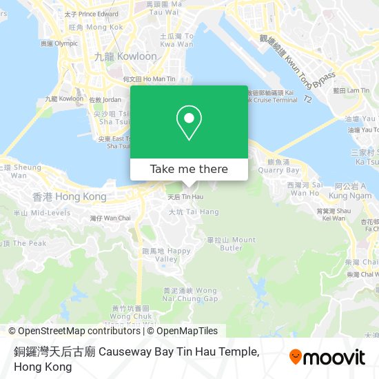 銅鑼灣天后古廟 Causeway Bay Tin Hau Temple map