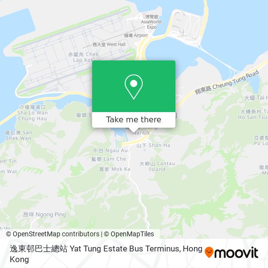 逸東邨巴士總站 Yat Tung Estate Bus Terminus map