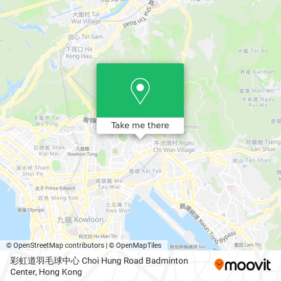 彩虹道羽毛球中心 Choi Hung Road Badminton Center map