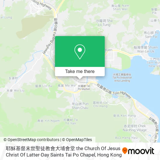 耶穌基督末世聖徒教會大埔會堂 the Church Of Jesus Christ Of Latter-Day Saints Tai Po Chapel map