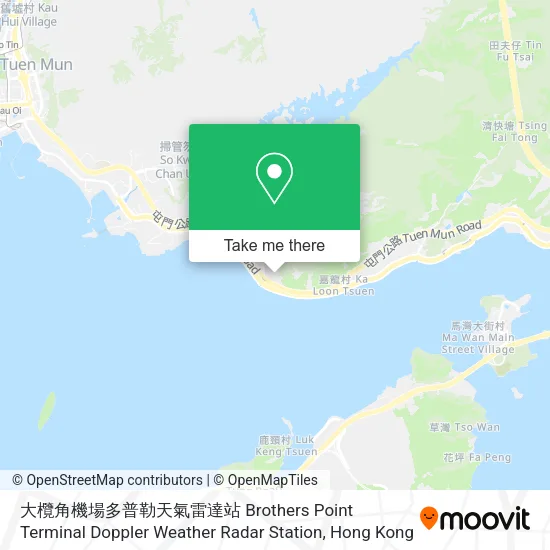 大欖角機場多普勒天氣雷達站 Brothers Point Terminal Doppler Weather Radar Station map