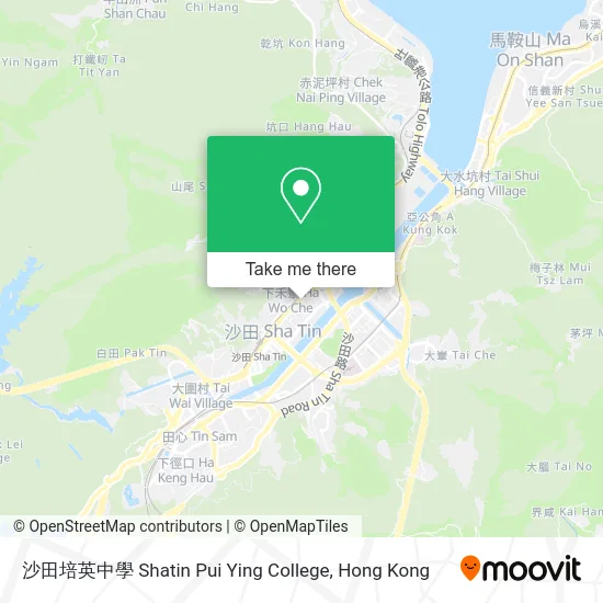 沙田培英中學 Shatin Pui Ying College map