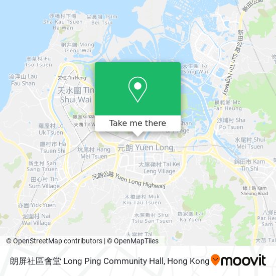 朗屏社區會堂 Long Ping Community Hall map