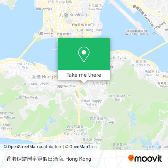 香港銅鑼灣皇冠假日酒店 map