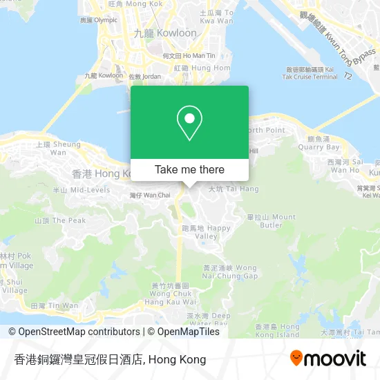 香港銅鑼灣皇冠假日酒店地圖