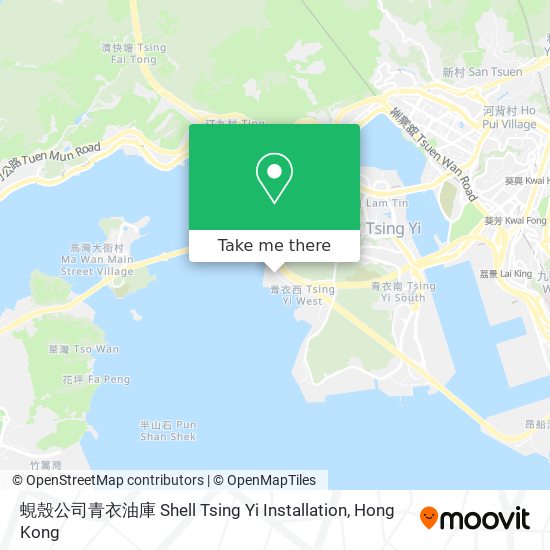 蜆殼公司青衣油庫 Shell Tsing Yi Installation地圖