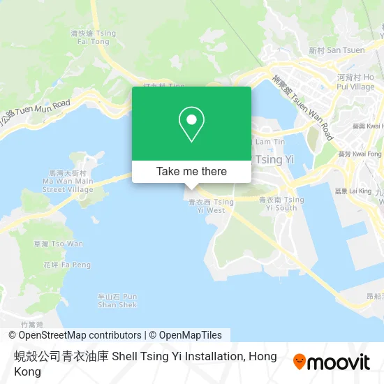蜆殼公司青衣油庫 Shell Tsing Yi Installation map