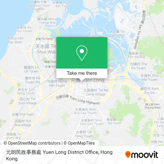 元朗民政事務處 Yuen Long District Office map