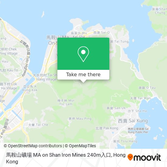 馬鞍山礦場 MA on Shan Iron Mines 240m入口 map