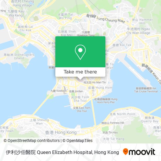 伊利沙伯醫院 Queen Elizabeth Hospital map