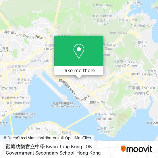 觀塘功樂官立中學 Kwun Tong Kung LOK Govermment Secondary School map