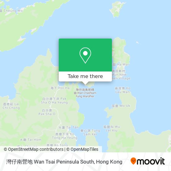 灣仔南營地 Wan Tsai Peninsula South map