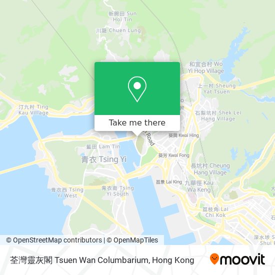 荃灣靈灰閣 Tsuen Wan Columbarium map