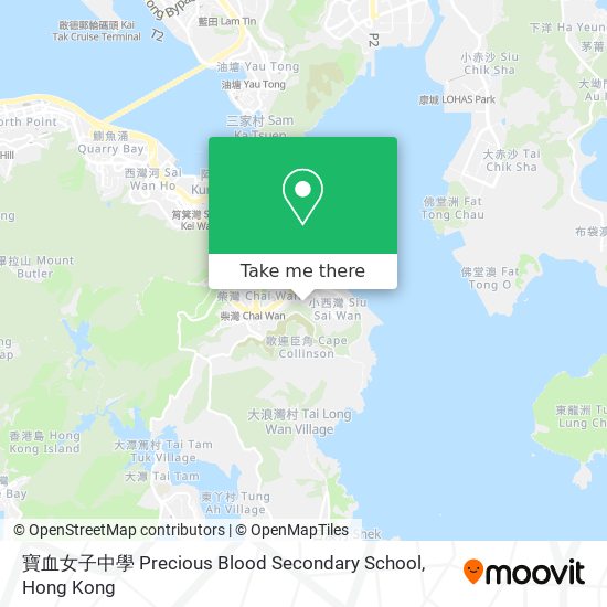 寶血女子中學 Precious Blood Secondary School map