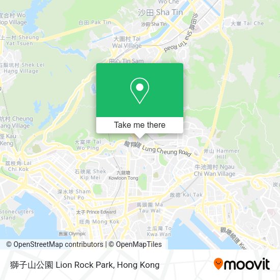 獅子山公園 Lion Rock Park map