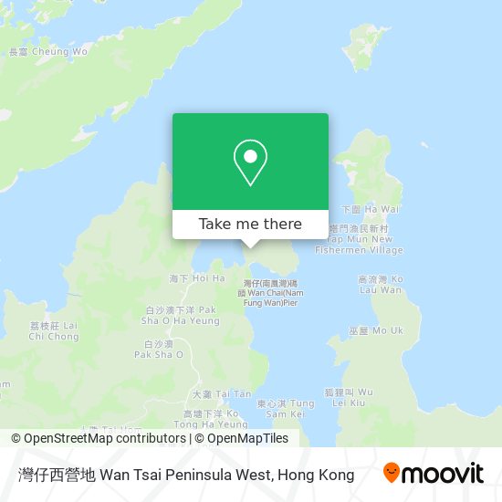 灣仔西營地 Wan Tsai Peninsula West map