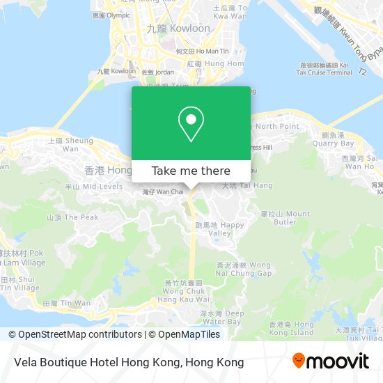 Vela Boutique Hotel Hong Kong map