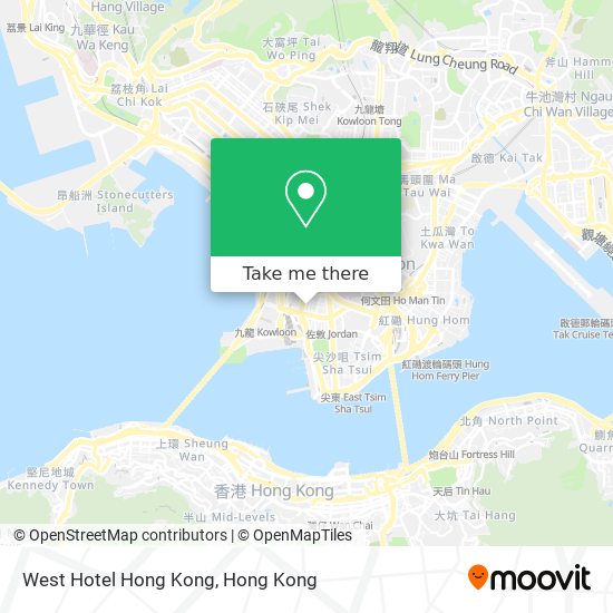 West Hotel Hong Kong地圖