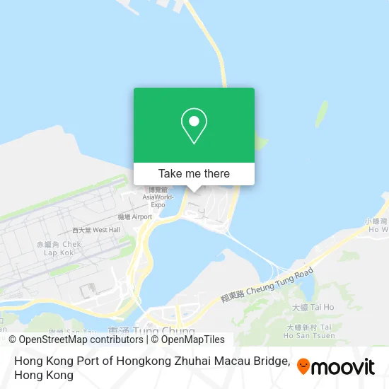Hong Kong Port of Hongkong Zhuhai Macau Bridge map