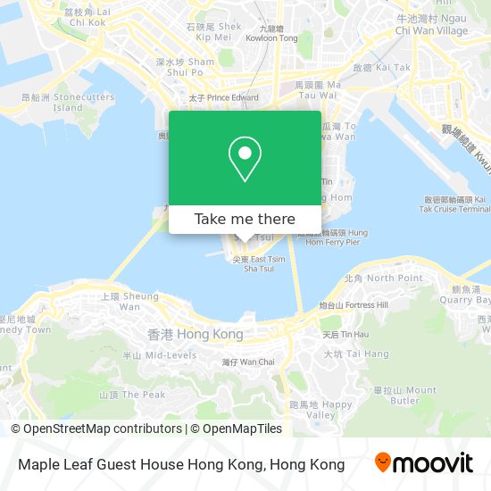 Maple Leaf Guest House Hong Kong map