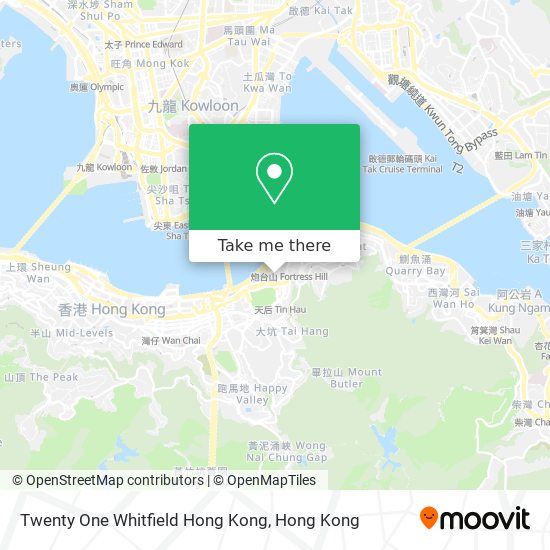 Twenty One Whitfield Hong Kong map