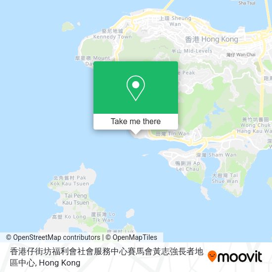 香港仔街坊福利會社會服務中心賽馬會黃志強長者地區中心地圖