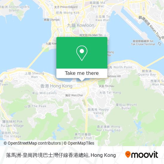 落馬洲-皇崗跨境巴士灣仔線香港總站 map