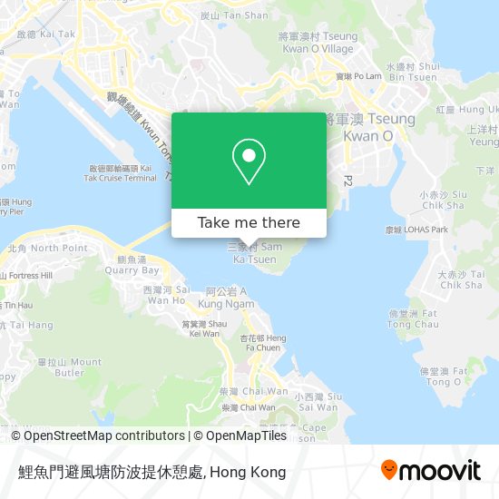鯉魚門避風塘防波提休憩處地圖