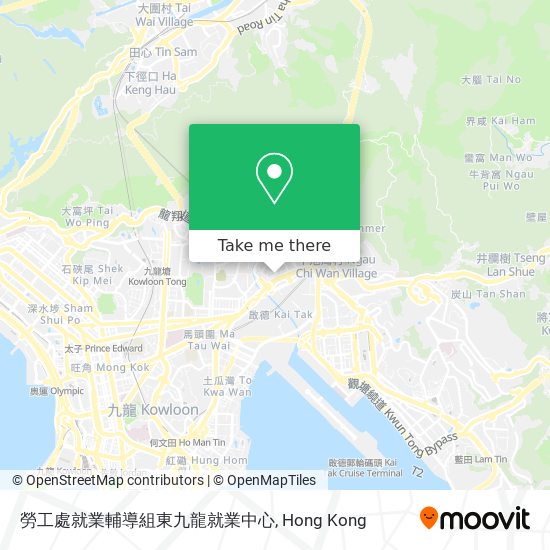 勞工處就業輔導組東九龍就業中心地圖