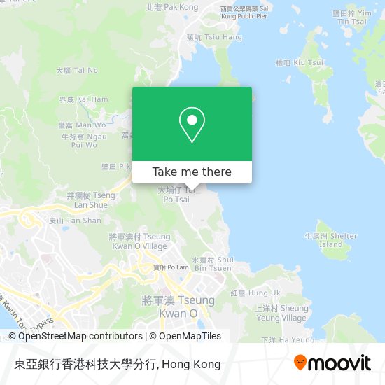 東亞銀行香港科技大學分行 map