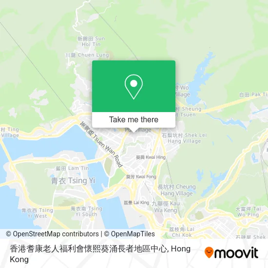 香港耆康老人福利會懷熙葵涌長者地區中心地圖
