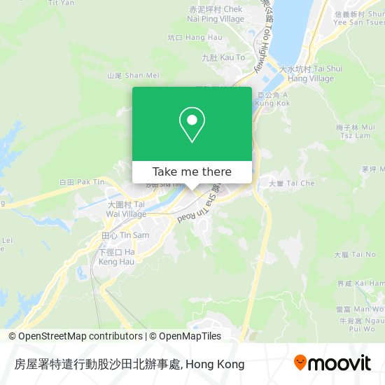 房屋署特遣行動股沙田北辦事處地圖