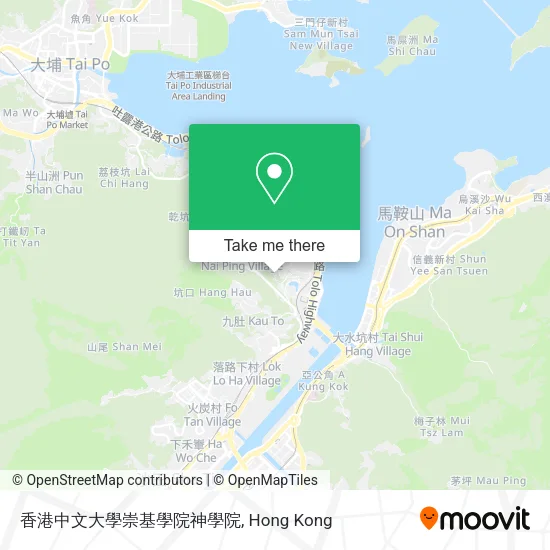 香港中文大學崇基學院神學院地圖